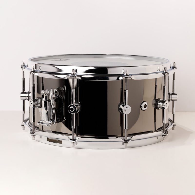 Hendrix Drums Innovator - Brass - Black Chrome Snare Drum 14x6.5"