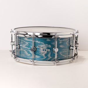 Hendrix Drums Custom - Oak - Atlantis Blue and Silver Stain Snare Drum 14x6.25"