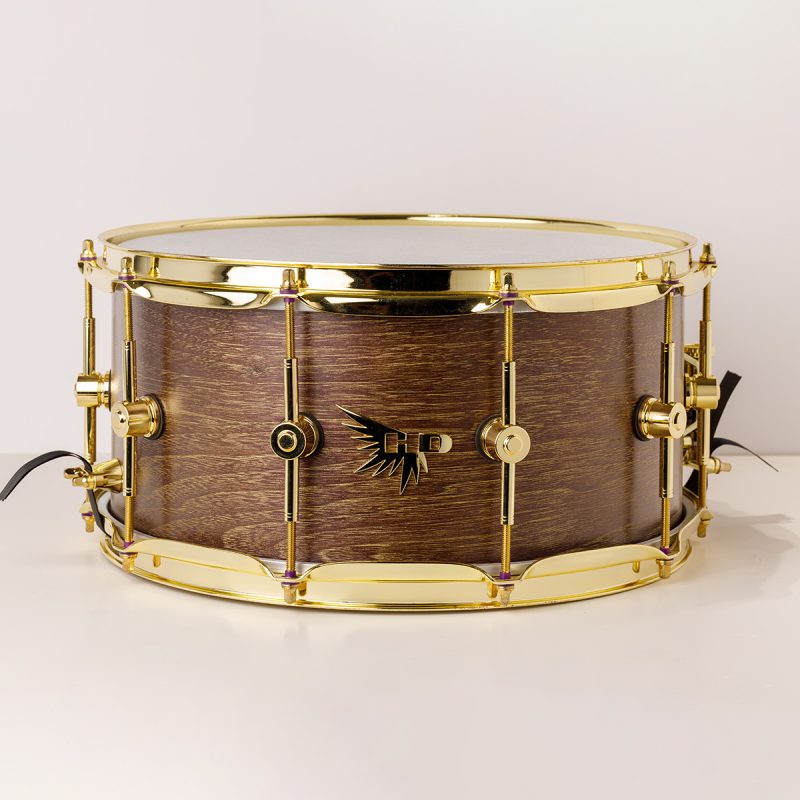 Hendrix Drums Custom - Walnut - Satin Purple/Gold Stain Snare Drum 14x7"